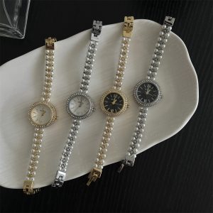 Elegant Classic Pearl Bracelet Watch – Timeless Beauty & Style