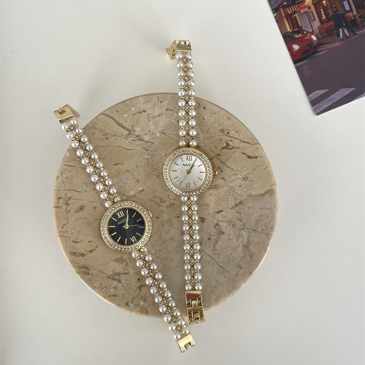 Elegant Classic Pearl Bracelet Watch – Timeless Beauty & Style - Image 5