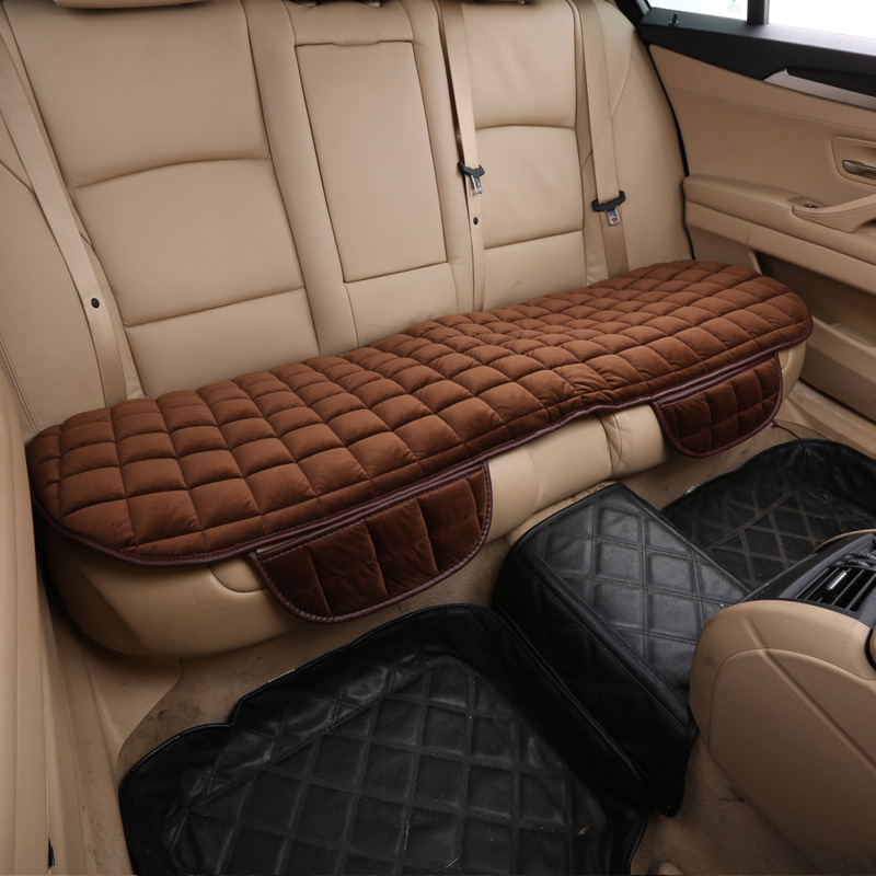 Three-Piece Non-Slip Car Plush Cushion Set - Tie-Free Design, No Backrest