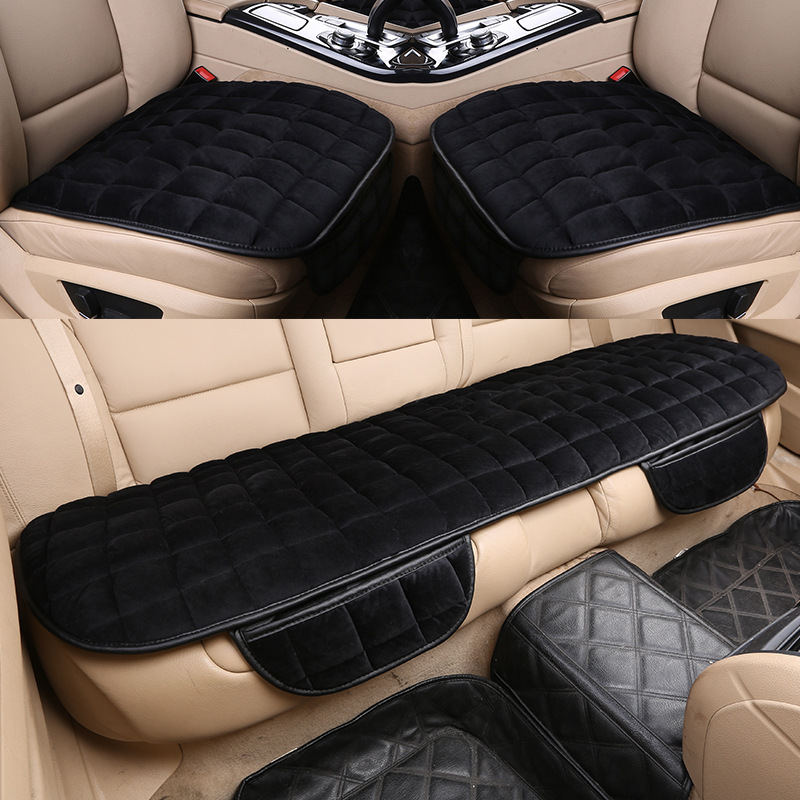 Three-Piece Non-Slip Car Plush Cushion Set - Tie-Free Design, No Backrest - Image 6