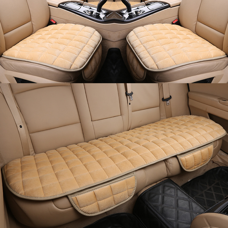 Three-Piece Non-Slip Car Plush Cushion Set - Tie-Free Design, No Backrest - Image 7