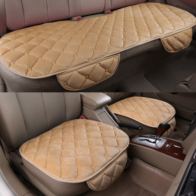 Three-Piece Non-Slip Car Plush Cushion Set - Tie-Free Design, No Backrest - Image 12