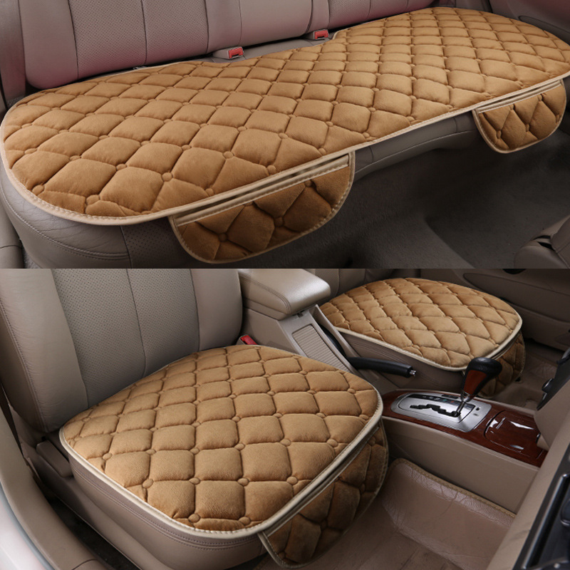 Three-Piece Non-Slip Car Plush Cushion Set - Tie-Free Design, No Backrest - Image 14