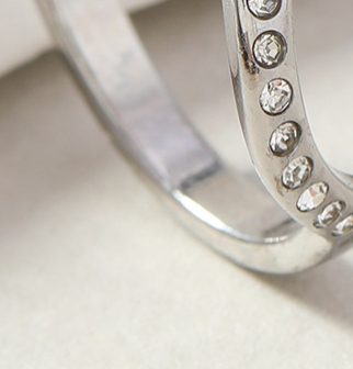 Double-Layer Frosted Cross Titanium Steel Ring for Women - Image 5