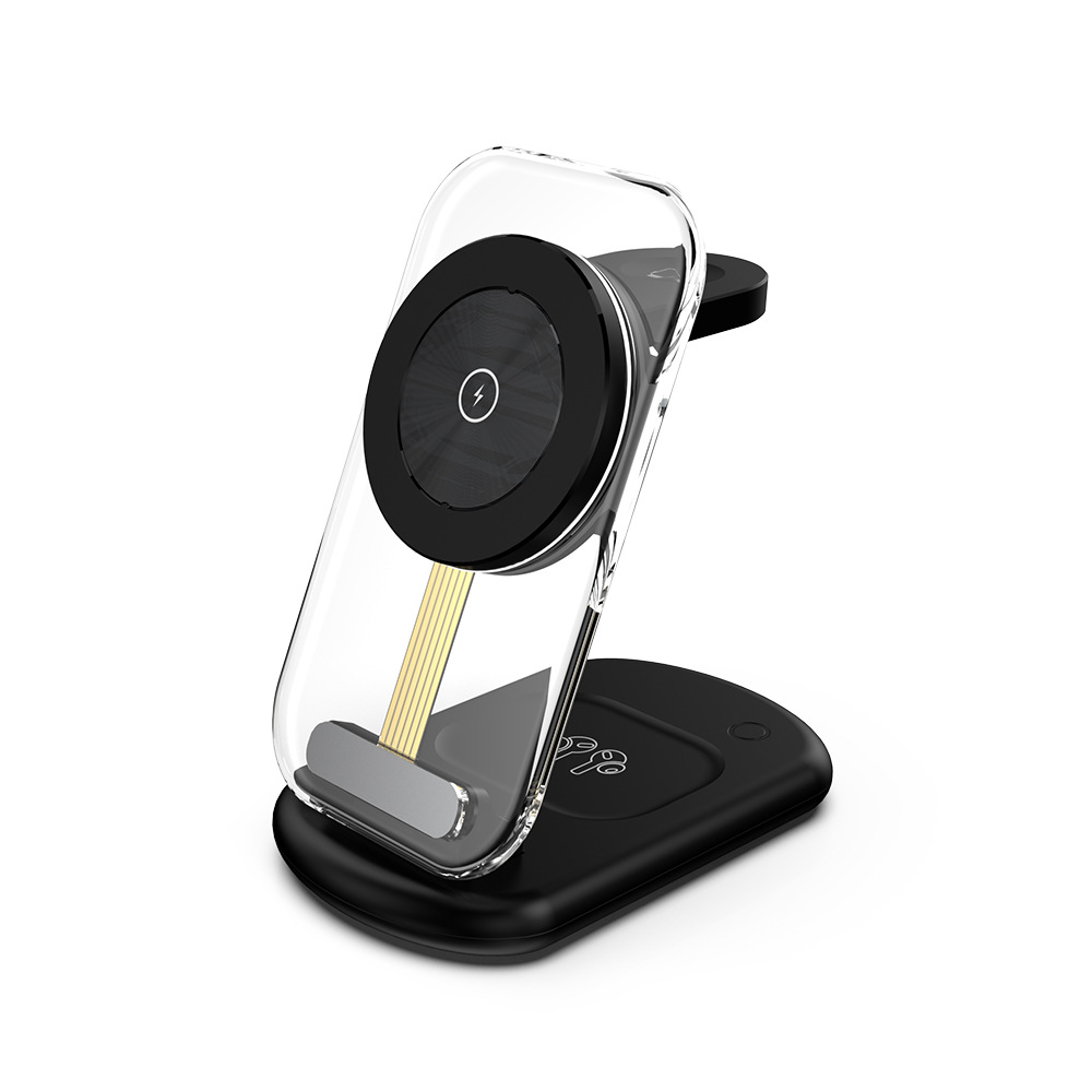 Sleek Transparent Folding Magnetic 3-in-1 Wireless Charger for Ultimate Convenience - Image 4