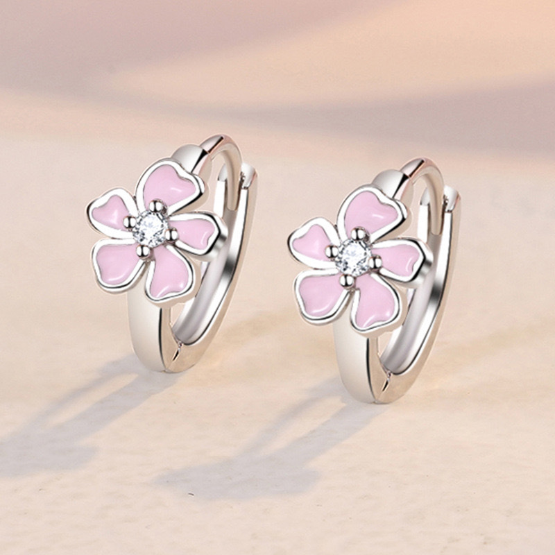 Charming Cherry Blossom Epoxy Flower Earrings - Stylish Floral Jewelry - Image 2