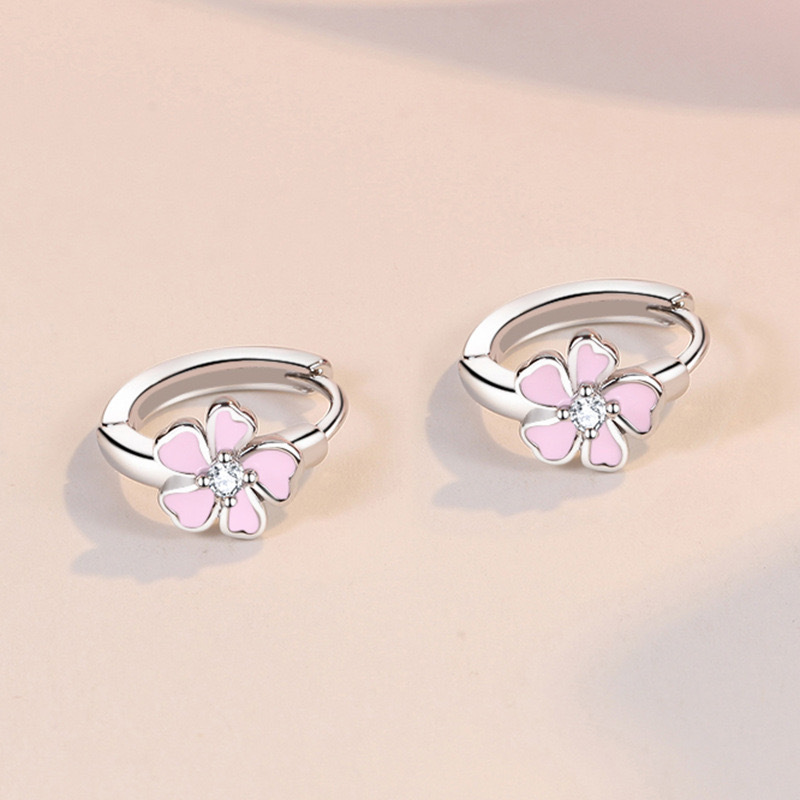 Charming Cherry Blossom Epoxy Flower Earrings - Stylish Floral Jewelry - Image 3