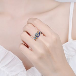 Color Matching Micro-Inlaid Moissanite Ring - Stunning Elegance for Every Occasion