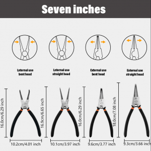 4-Piece Set of 7-Inch Snap Pliers, Model SKQ-004 - Essential Tool Kit