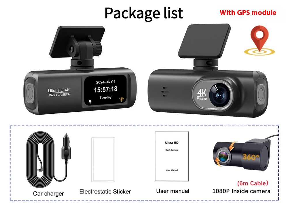 V22 HD Dual Channel Dash Cam with Advanced Tachograph Features - Image 2