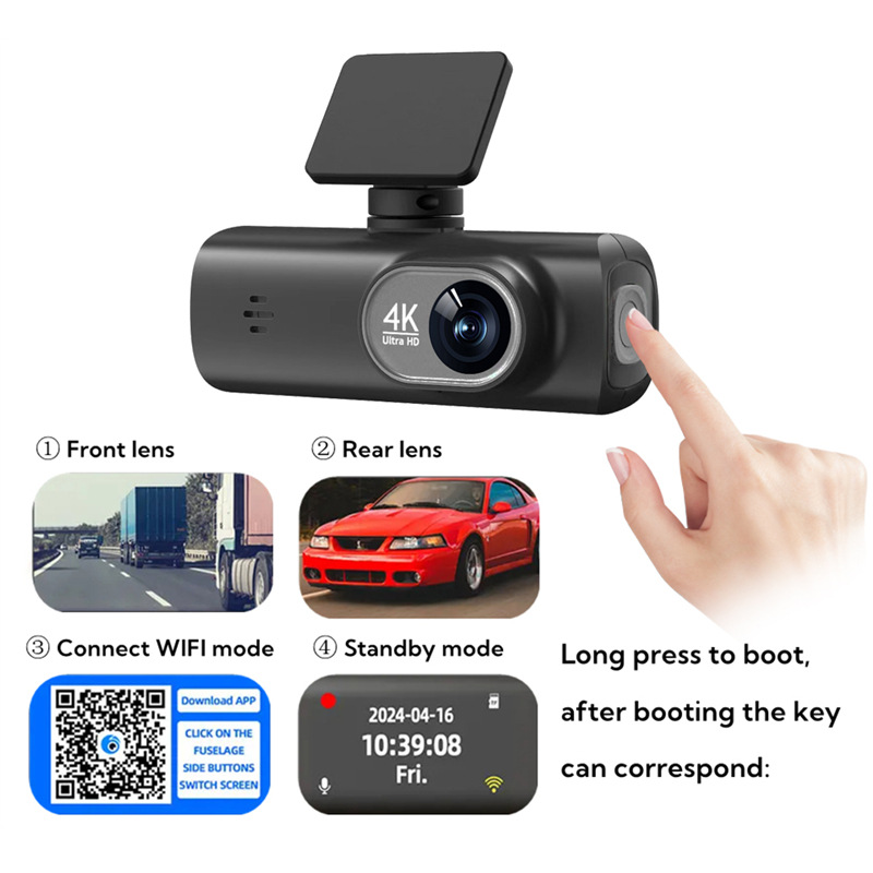 V22 HD Dual Channel Dash Cam with Advanced Tachograph Features - Image 5