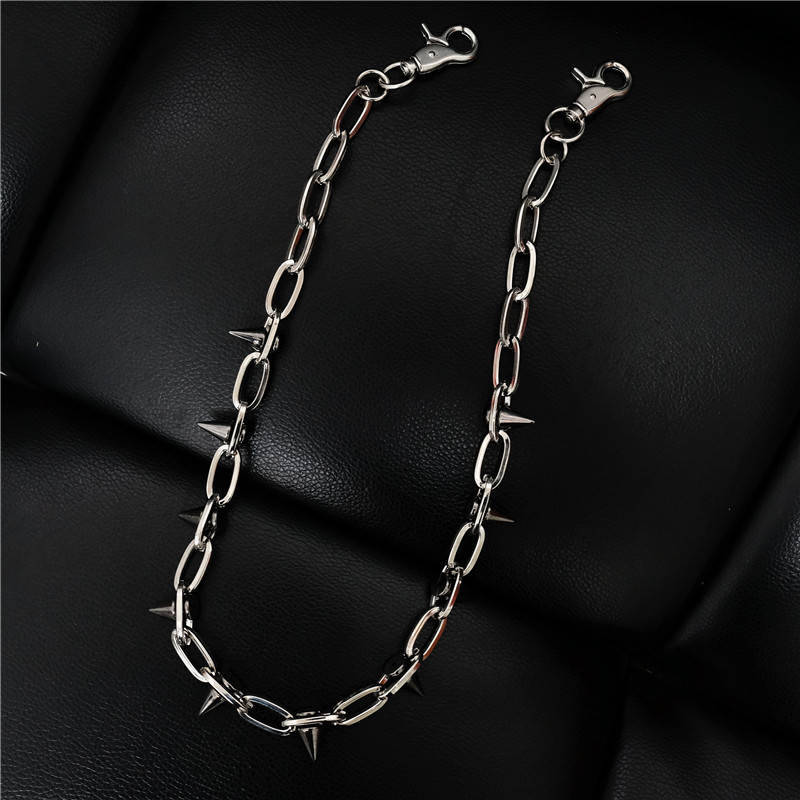 Rivet Waist Chain Pants - Stylish Chain Accessory for Trendy Outfits - Image 2