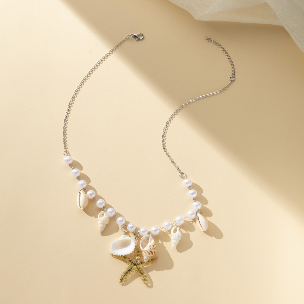 Stylish Pearl Conch Starfish Necklace - Trendy Shell Clavicle Chain - Image 7