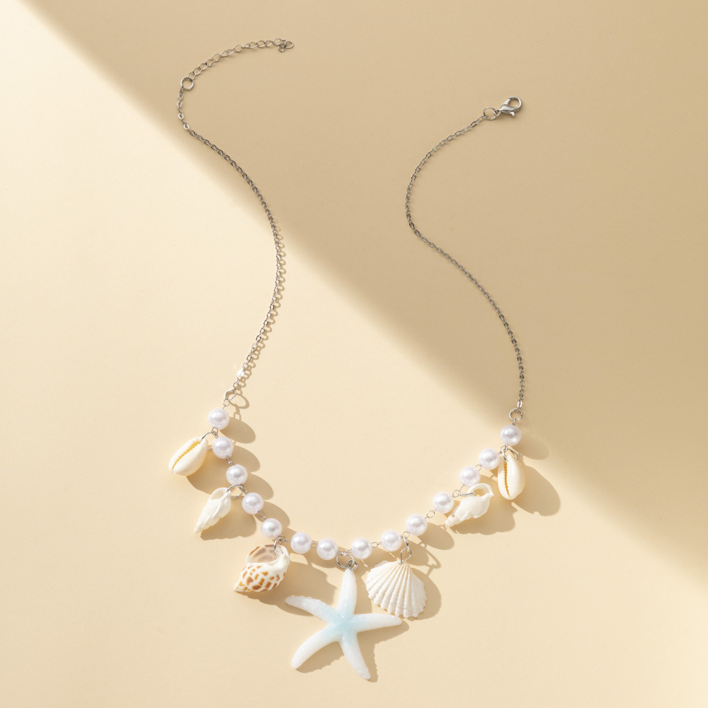 Stylish Pearl Conch Starfish Necklace - Trendy Shell Clavicle Chain - Image 8