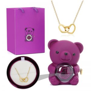 Light Luxury Clover Necklace in Rotating Eternal Flower Gift Box