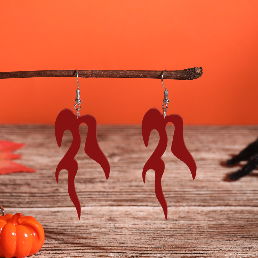Eco-Friendly Acrylic Halloween Earrings in Red Heart Design - Image 11
