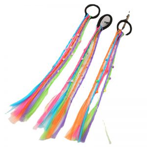 Colorful Braided Wigs for Kids with Stylish Hair Accessories