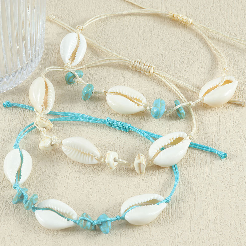 European and American Hand-Woven Shell Bracelet - Seaside Charm - Image 2