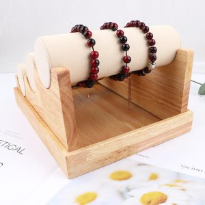 Premium Solid Wood Three-Tier Detachable Bracelet Display Stand