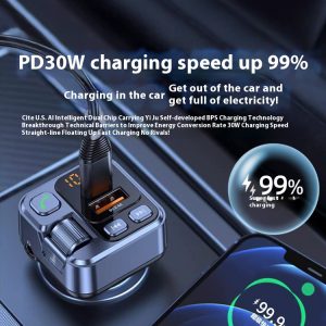 Bluetooth-Compatible MP3 Player Receiver with Fast Charging Car Charger