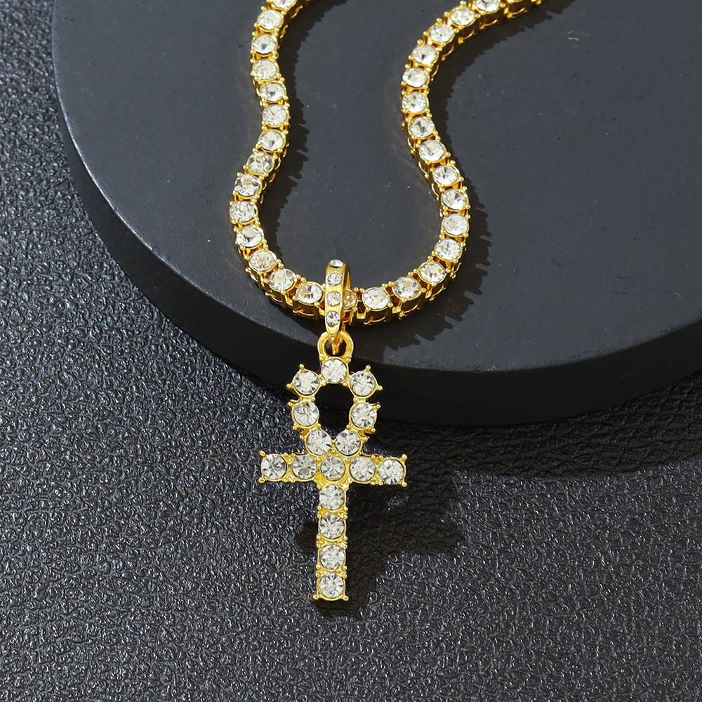 Men's Single Row Diamond Necklace with Cross Pendant - Elegant & Stylish - Image 10