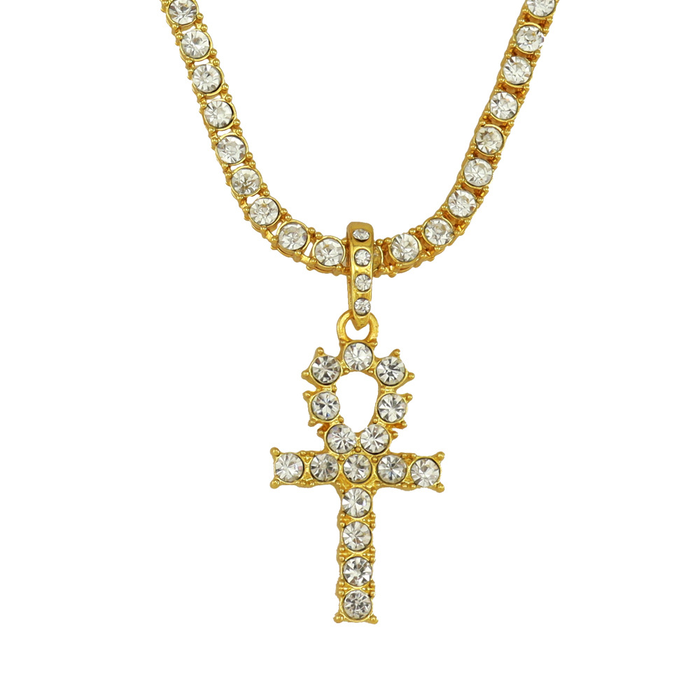 Men's Single Row Diamond Necklace with Cross Pendant - Elegant & Stylish - Image 13