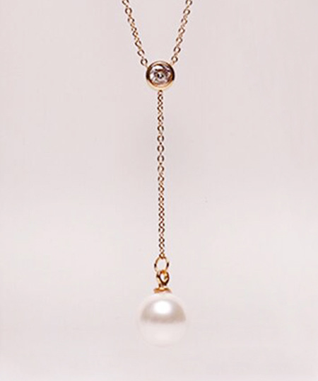 18K Rose Gold Plated Stainless Steel Single Drill Necklace - Elegant Jewelry - Image 2