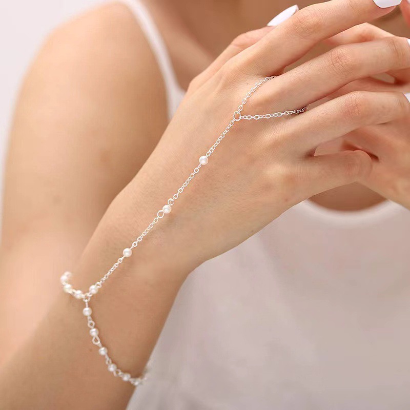 Golden Balls Vintage Bracelet with Pearl Ring - Timeless Elegance - Image 4