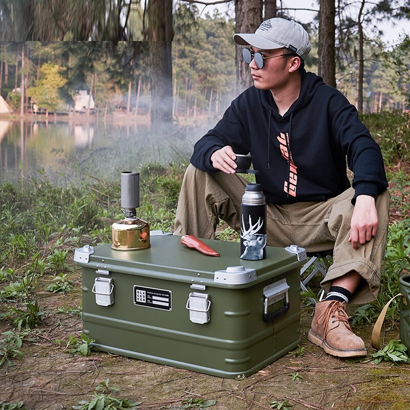 Durable Outdoor Aluminum Alloy Storage Box for Camping - Portable Vehicle-Mounted Wild Camping Gear - Image 10