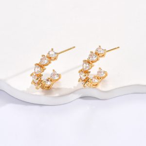 Stylish Rhinestone C-Ring Ear Clips - Elegant Simple Ornament Earrings
