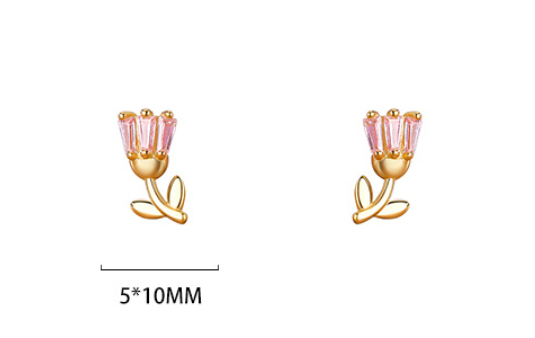 Elegant Women's French Retro Tulip Stud Earrings for Timeless Style - Image 9