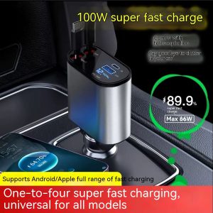 Universal Automatic Retractable Charger with One-to-Four Super Fast Conversion Plug Headband