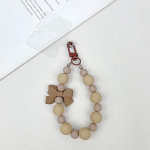 Handmade Small Niche Instagram Frosted Bead Phone Case with Contrasting Beaded Chain