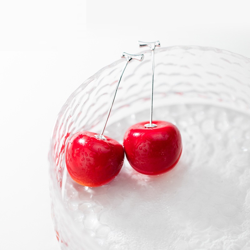 Chic S925 Silver Cherry-shaped Earrings for Women - Elegant Mori Fashion - Image 5