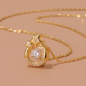 Pulsatile Heart Pendant Necklace in S925 Silver for Women - Clavicle Chain