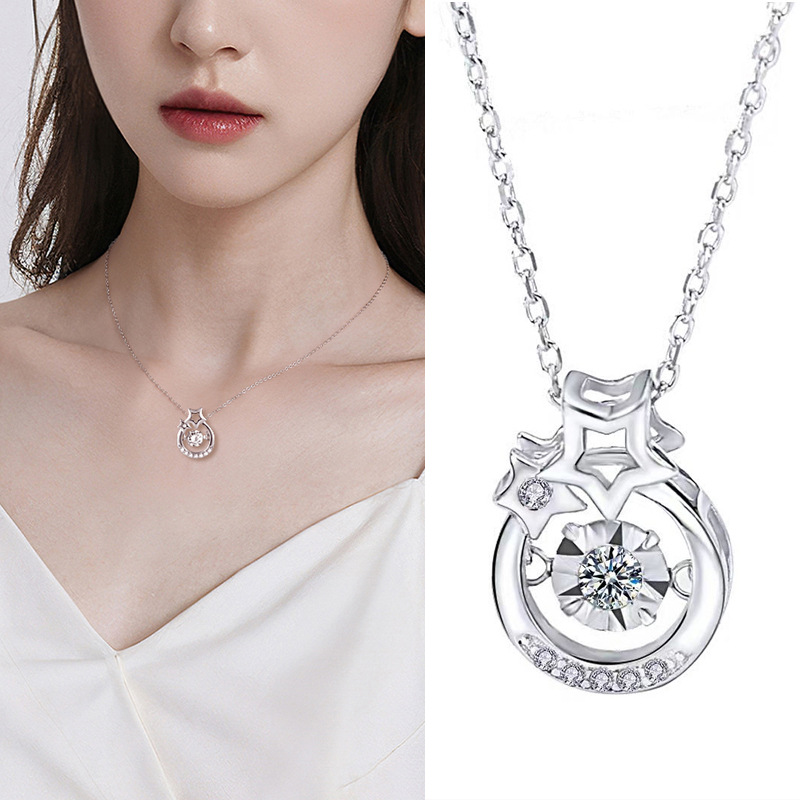 Pulsatile Heart Pendant Necklace in S925 Silver for Women - Clavicle Chain - Image 2