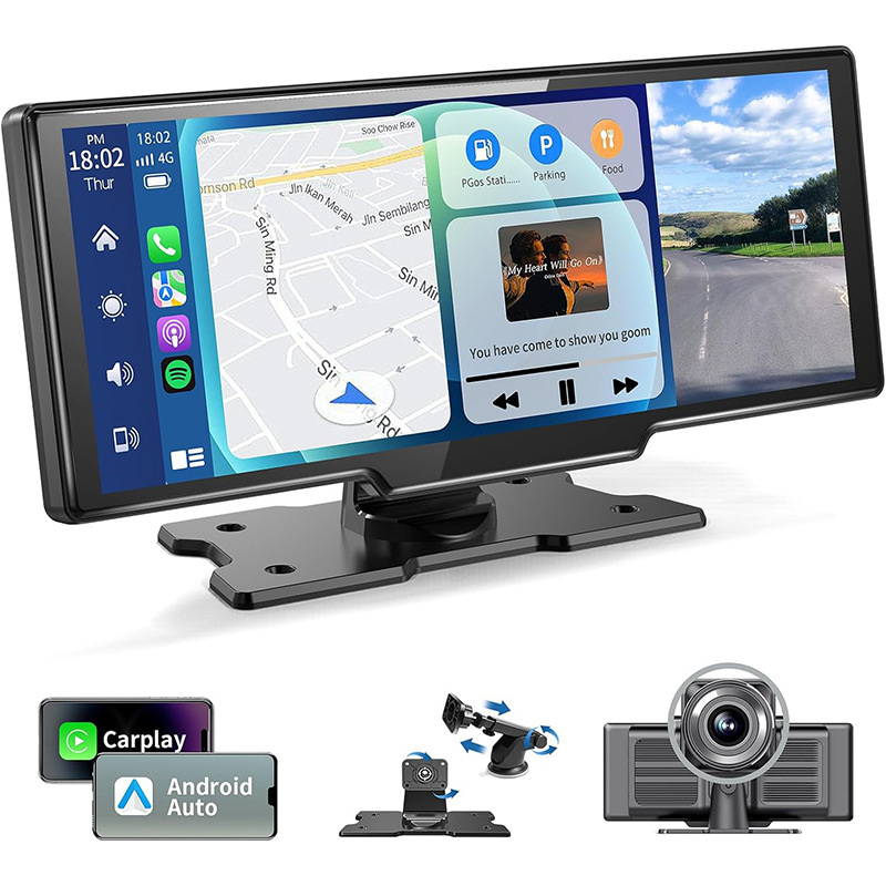1026-inch Full Touch Screen All-in-One Car Navigation System with Front and Rear HD Dual Recording and Split Screen Display - Image 9