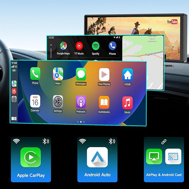 1026-inch Full Touch Screen All-in-One Car Navigation System with Front and Rear HD Dual Recording and Split Screen Display - Image 10