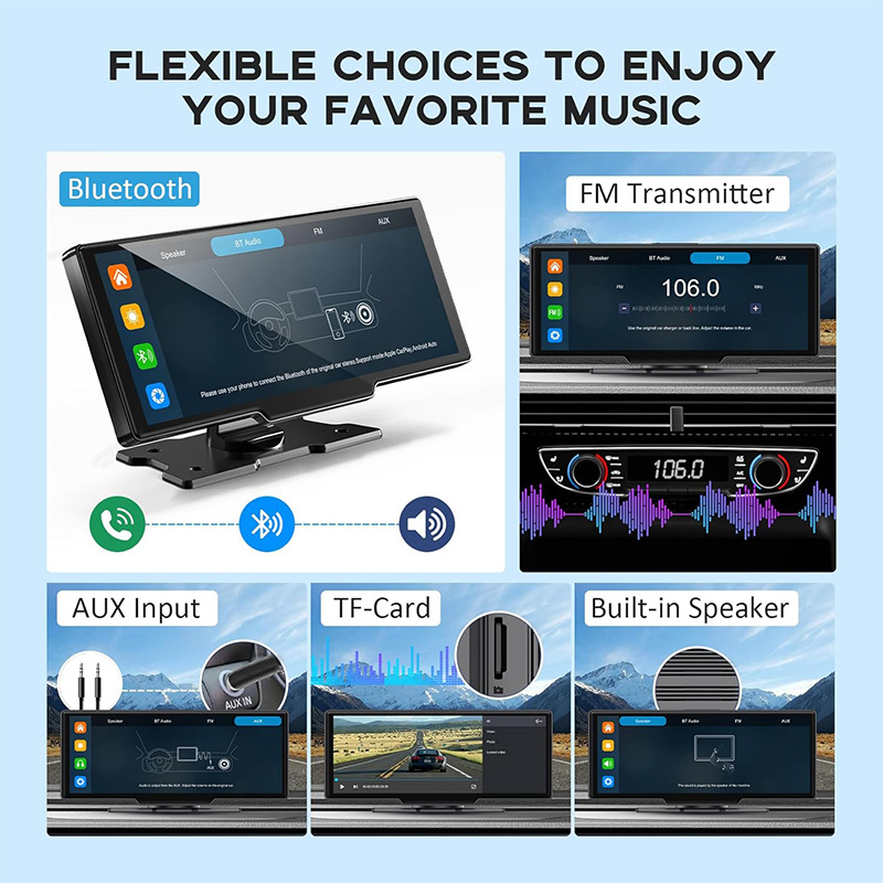 1026-inch Full Touch Screen All-in-One Car Navigation System with Front and Rear HD Dual Recording and Split Screen Display - Image 11