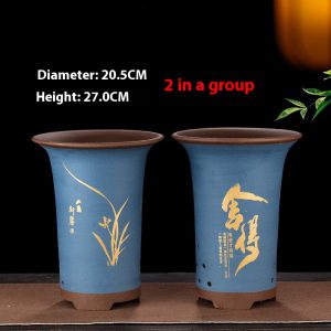 Breathable Purple Sand Ceramic Flowerpot with Tray for Vibrant Plants