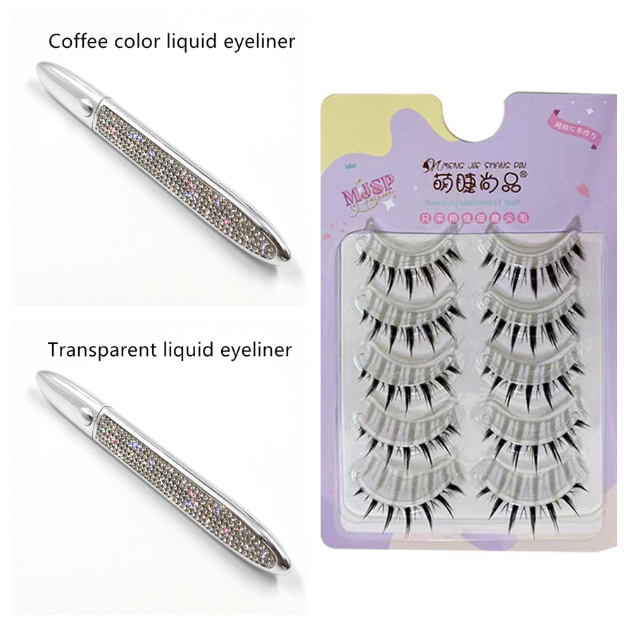 Self-Adhesive False Eyelashes with Multicolor Eyeliner for Effortless Glam - Image 32
