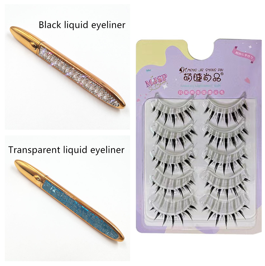Self-Adhesive False Eyelashes with Multicolor Eyeliner for Effortless Glam - Image 35
