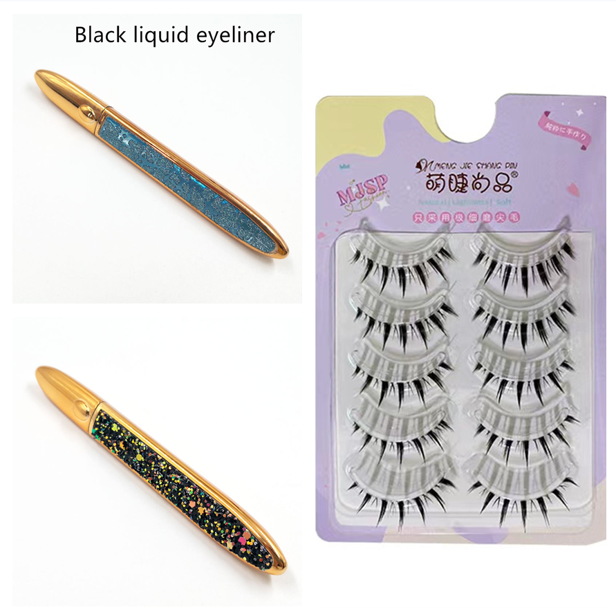 Self-Adhesive False Eyelashes with Multicolor Eyeliner for Effortless Glam - Image 36