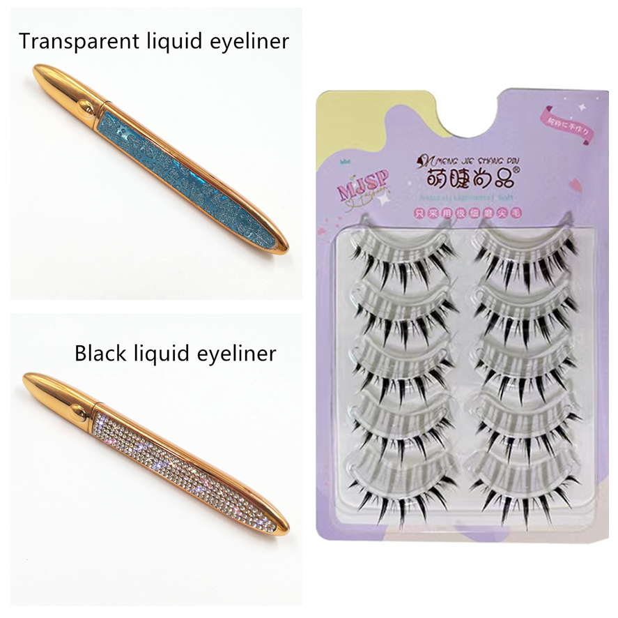 Self-Adhesive False Eyelashes with Multicolor Eyeliner for Effortless Glam - Image 37