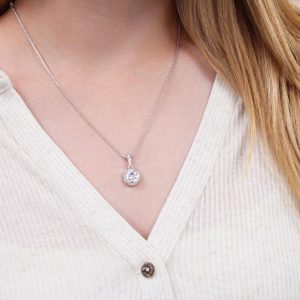 Elegant Micro-Inlaid Round Bag Carat Rhinestone Clavicle Chain Necklace
