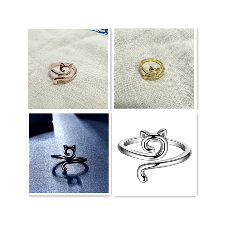 Geometric Adjustable Hook Line Cat Ring - Stylish Knitted Animal Ornament - Image 5