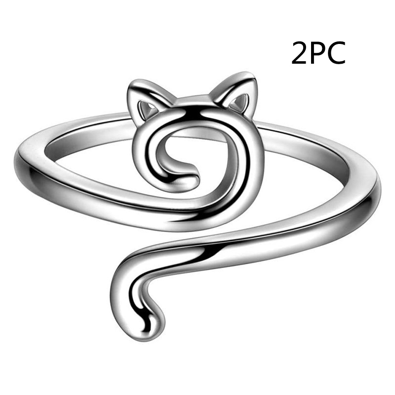 Geometric Adjustable Hook Line Cat Ring - Stylish Knitted Animal Ornament - Image 8