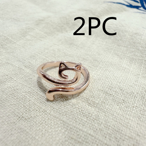 Geometric Adjustable Hook Line Cat Ring - Stylish Knitted Animal Ornament - Image 9