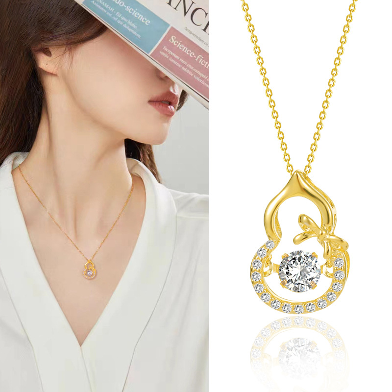 Silver Gourd Necklace for Women - Clavicle Chain That Won't Fade - Image 3