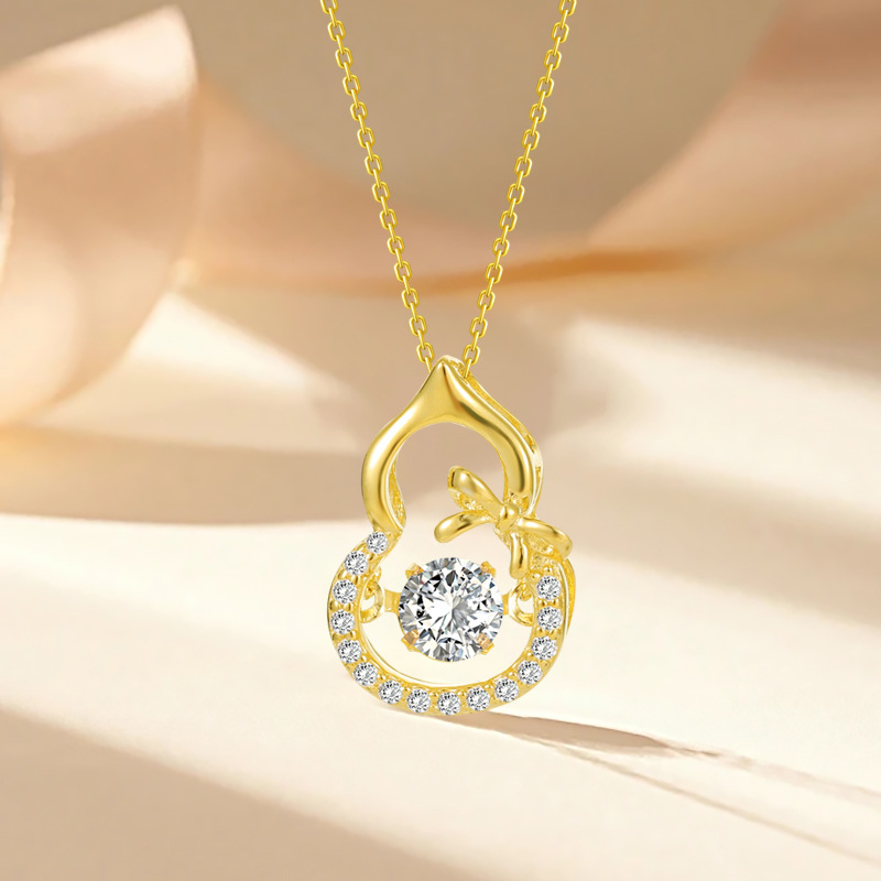 Silver Gourd Necklace for Women - Clavicle Chain That Won't Fade - Image 4